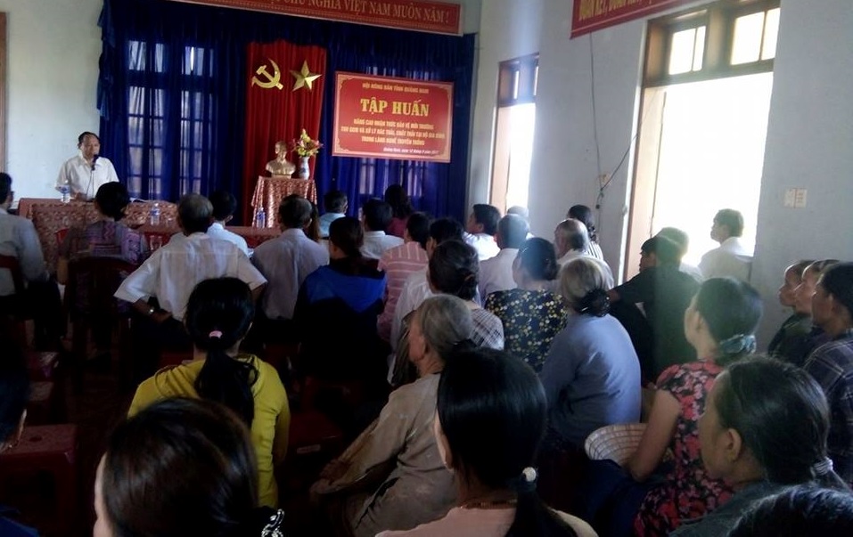 Tập huấn lớp Nâng cao nhận thức bảo vệ môi trường trong làng nghề truyền thống Quán Hương, TT Hà Lam